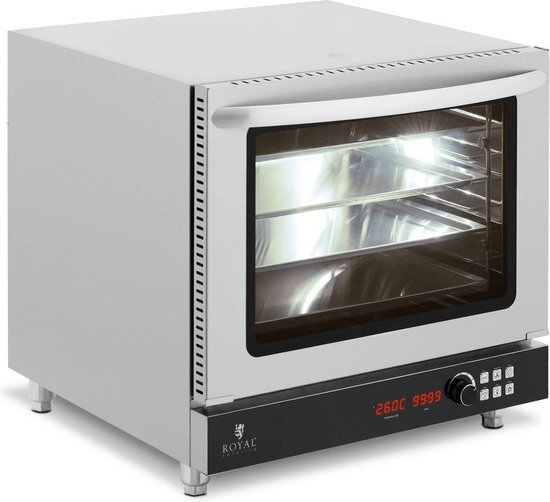 Royal Catering Hot Air Oven - 2800 W - Timer - 3 functies - 4 vellen