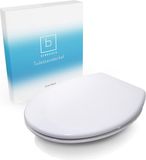 Merkloos Premium WC Bril - Toiletbril Duroplast/Roestvrij Staal Wit