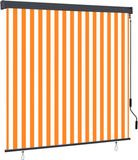 vidaXL Rolgordijn voor buiten 160x250 cm wit en oranje