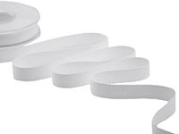 Furlanis - Decoratieve gros grain, band caneté, Italiaanse stof - optisch wit, 15 mm x 20 m