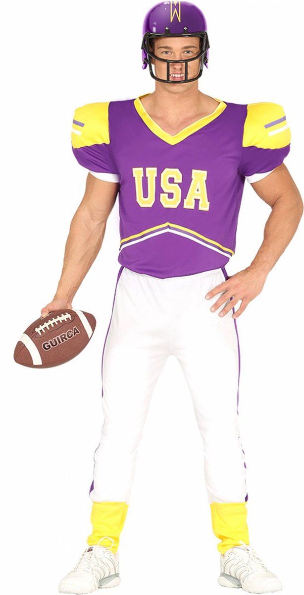FIESTAS GUIRCA Quarterback Verkleedpak Wit/paars Maat M