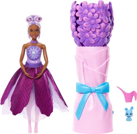 Barbie Petal Pop Geparfumeerde Modepop - Paarse Jurk
