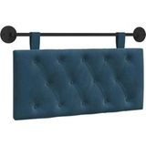 Tête de lit suspendue en velours bleu 100 x 55 x 7 cm