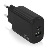 VoltShine Oplader 25 W met 1 x USB-C PD3.0 en 1 x USB-A QC3.0, zwart