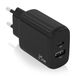 VoltShine Oplader 25 W met 1 x USB-C PD3.0 en 1 x USB-A QC3.0, zwart