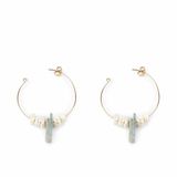 YPSILANTI Shabama Oorbellen Dames Lao Blik Verguld Parels 4 cm