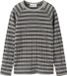 NAME IT NKMWANG WOOL NEEDLE LS TOP STRIPE Jongens Lange mouwen shirts 134/140 Wol Gestreept Grijs/Grafiet/Aardetinten
