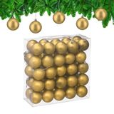 Relaxdays kerstballen set van 50 - Ø 6 cm - mat - kunststof - goud