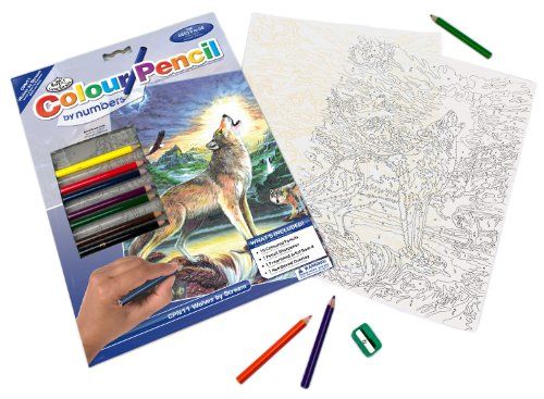 Royal & Langnickel Kleurpotlood van nummers "Wolves by Stream"