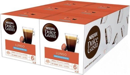 Nescafé Dolce Gusto Lungo Decaf Capsules - 6x16 = 96 Koffiecups