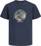JACK&JONES Jongens T-shirt met korte mouw en ronde hals - Navy Blazer - Katoen - Maat 140