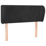 VidaXL Hoofdbord met randen 93x23x78/88 cm fluweel zwart