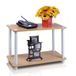 Furinno Turn-N-Tube 2-Tier No Tools bijzettafel, salontafel, plank, beuken/wit, 1-pack