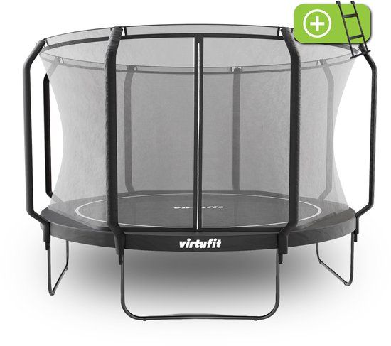 VirtuFit Premium Trampoline met Veiligheidsnet - Ø 366 cm - Zwart