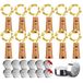 Flessenlicht 12 x 20 LED flessenlamp met 10 reserve batterijen (LR44), warm wit lichtsnoer voor flessen kurken batterij wijnfles verlichting voor fles DIY, decoratie Kerstmis feest bruiloft