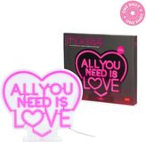 Legami Neon Effect LED Lamp - All You Need is Love