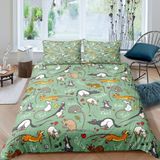 Ensemble de literie pour lit double, motif rat, style dessin animé, 3 pièces