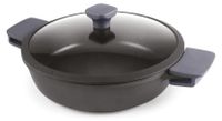 Casserole avec couvercle, 36 cm, 7,4 L, en acier inoxydable, antiadhésive, compatible induction