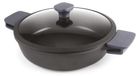 Casserole avec couvercle, 36 cm, 7,4 L, en acier inoxydable, antiadhésive, compatible induction