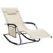 VidaXL Fauteuil de jardin rembourré acier, textile crème, gris