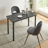 en.casa Eettafel Tammela 120x60x75 cm marmer zwart