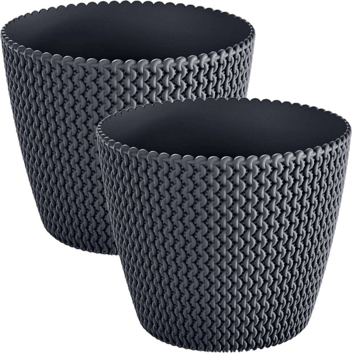 Prosperplast Plantenpot - 16 cm - Antraciet (4 stuks)