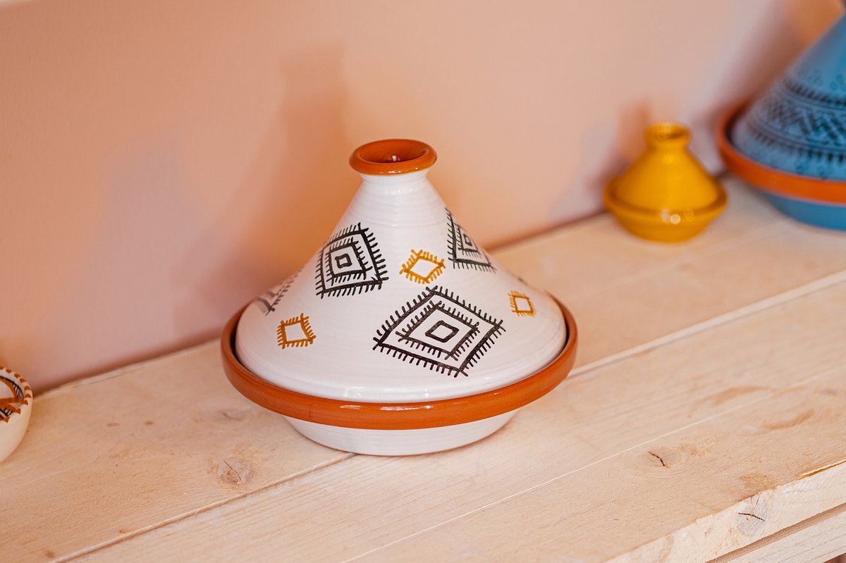 Souk Breda Kook Tajine voor Inductie, Gas, Oven Berber Wit M Pan