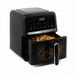 Huslog Heteluchtfriteuse 5L, 1500W, Airfryer Zonder Olie, 10 Automatische Programma’s, 40–200°C, LED-Touchscreen, Mand & Rooster, Kijkvenster, Eenvoudig te Reinigen, Compact voor Gezin, Zwart