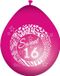 Folat Ballonnen sweet 16 - 8x - roze - latex - 30 cm