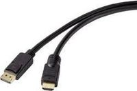 Renkforce RF-4581868 DisplayPort-kabel DisplayPort / HDMI Adapterkabel DisplayPort-stekker, HDMI-A-stekker 7.50 m Zwart
