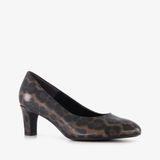 Tamaris dames pumps met panter dessin bruin zwart - Maat 37