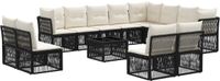 vidaXL Tuinbankenset 13 st Zwart poly rattan