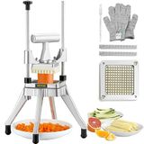 Vevor Groentesnijder Set, Aluminiumlegering + Roestvrij Staal, 20x20x47 cm, Zilver