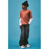 NAME IT KIDS longsleeve met tekst - roodbruin