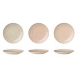 Bloomingville Bord Cécile, roze grijs, keramiek, set van 3, 20 cm, roze grijs