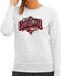 Bellatio Decorations Merry Christmas Kersttrui sweater - voor dames - grijs - Kerstdiner kleding / Christmas outfit XS