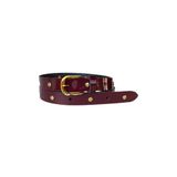 Pinned by K K leren riem met studs bordeauxrood