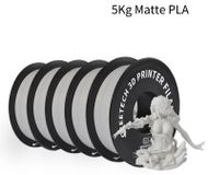 PLA filament d'imprimante 3D - 1,75 mm - Bobine de 5 kg - Surface mate - Emballé sous vide - 343 mètres - Blanc