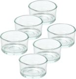 Trend Candles bougeoir - 6x - verre - transparent - 4x3 cm - bougie chauffe-plat