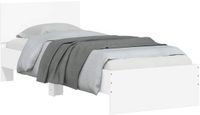 vidaXL Bedframe met Hoofdbord Wit Bewerkt Hout