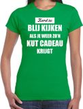 Bellatio Decorations Shoppartners Bv Groen fout Kerstshirt / t-shirt - Kerst is blij kijken / kut cadeau - dames - Kerstkleding / Christmas outfit XXL