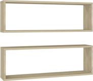 vidaXL Étagères cube 2 pcs 80x15x26,5 cm bois traité chêne Sonoma