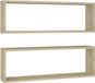 vidaXL Wandschappen kubus 2 st 80x15x26,5 cm bewerkt hout sonoma eiken