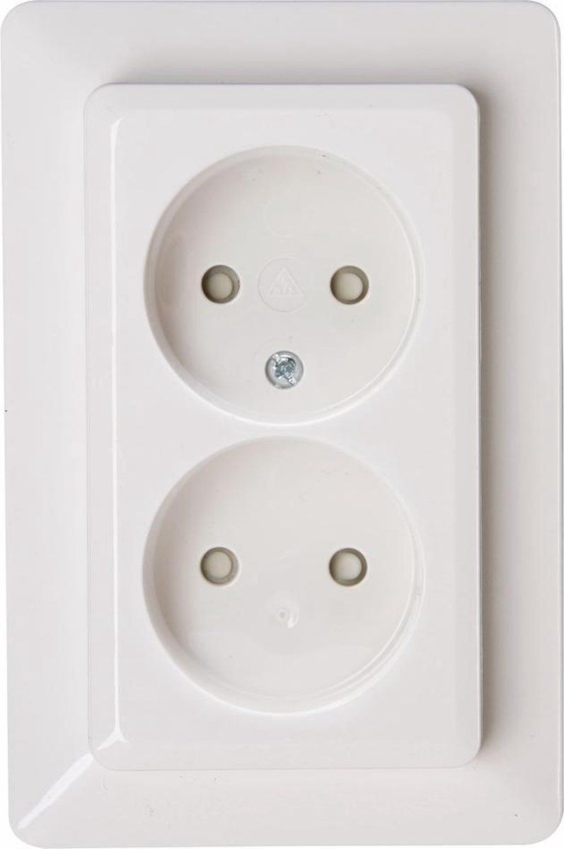 Kopp Milano - Dubbele wandcontactdoos inbouw ongeaard (wit)