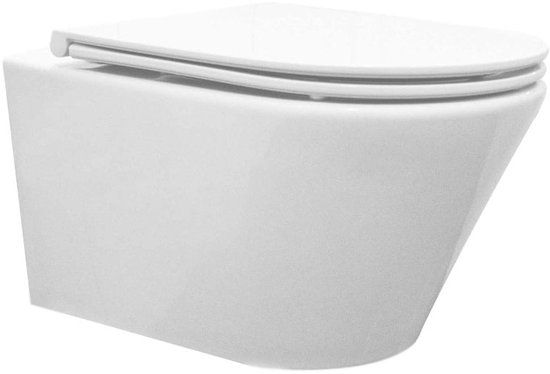 Wiesbaden Vesta Rimless Wandcloset - Glans Wit - Softclose Toiletzitting