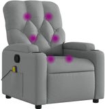 vidaXL Massagestoel Lichtgrijs Stof