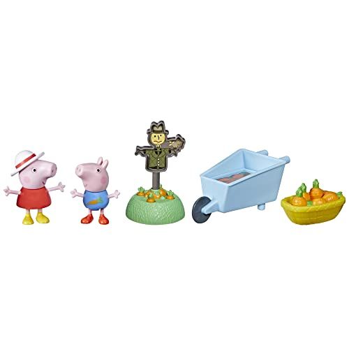 Peppa Pig F3767 Peppa’s moestuinset voor peuters, met 2 figuren en 3 accessoires, vanaf 3 jaar,Meerkleurig