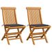 VidaXL Chaise de jardin Assise capitonnée Teck Anthracite (2 pièces)