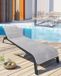 Housse de chaise longue éponge 100% coton - 75 x 200 cm - Gris