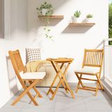 vidaXL Bistro Set 3-delig Massief Acacia Hout Bruin